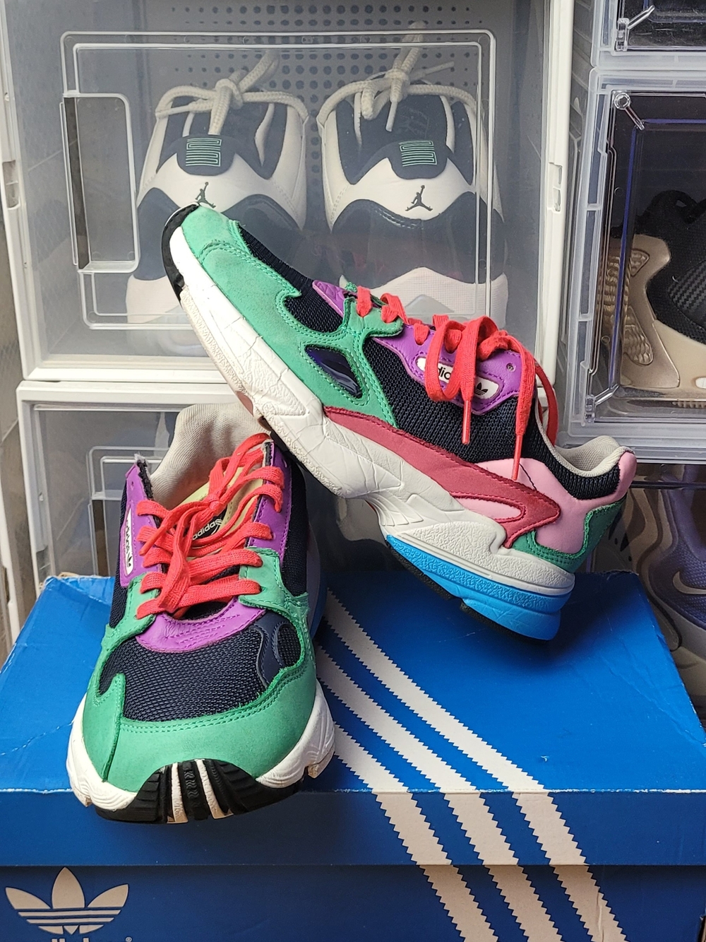 Adidas Originals Falcon Collegiate Navy Multicolor CG6211 Women's Shoes Sz  6.5